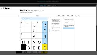 Match Highlights NYT Mini Crossword 8/24/26