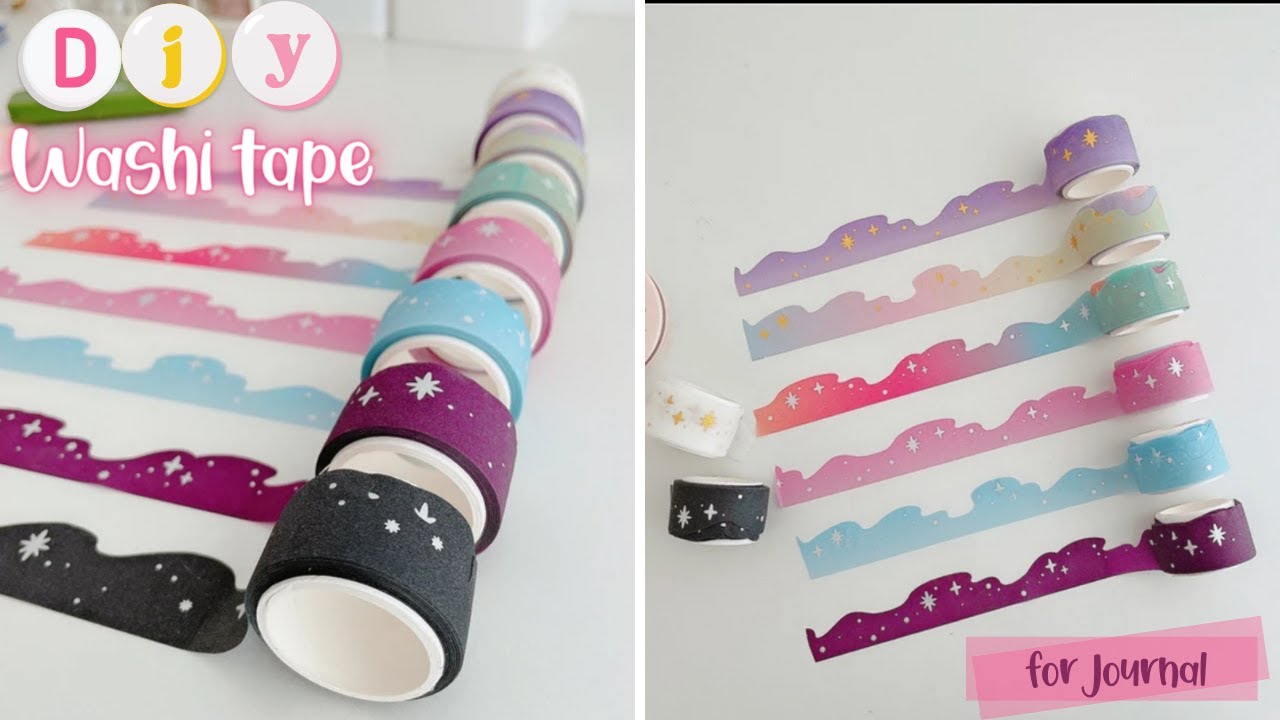 How to Make Galaxy Washi Tape at Home\Diy Washi Tape for Journal 
