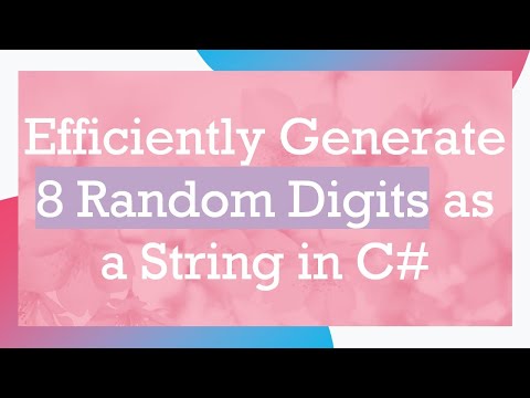 Efficiently Generate 8 Random Digits as a String in C#