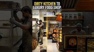 🔥 गंदी Kitchen से Luxury Fast Food Shop Transformation 🤯. #shorts #dreambuildai #beforeafter
