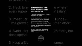 5 Money Habits That Make You Financially Free Before 30
