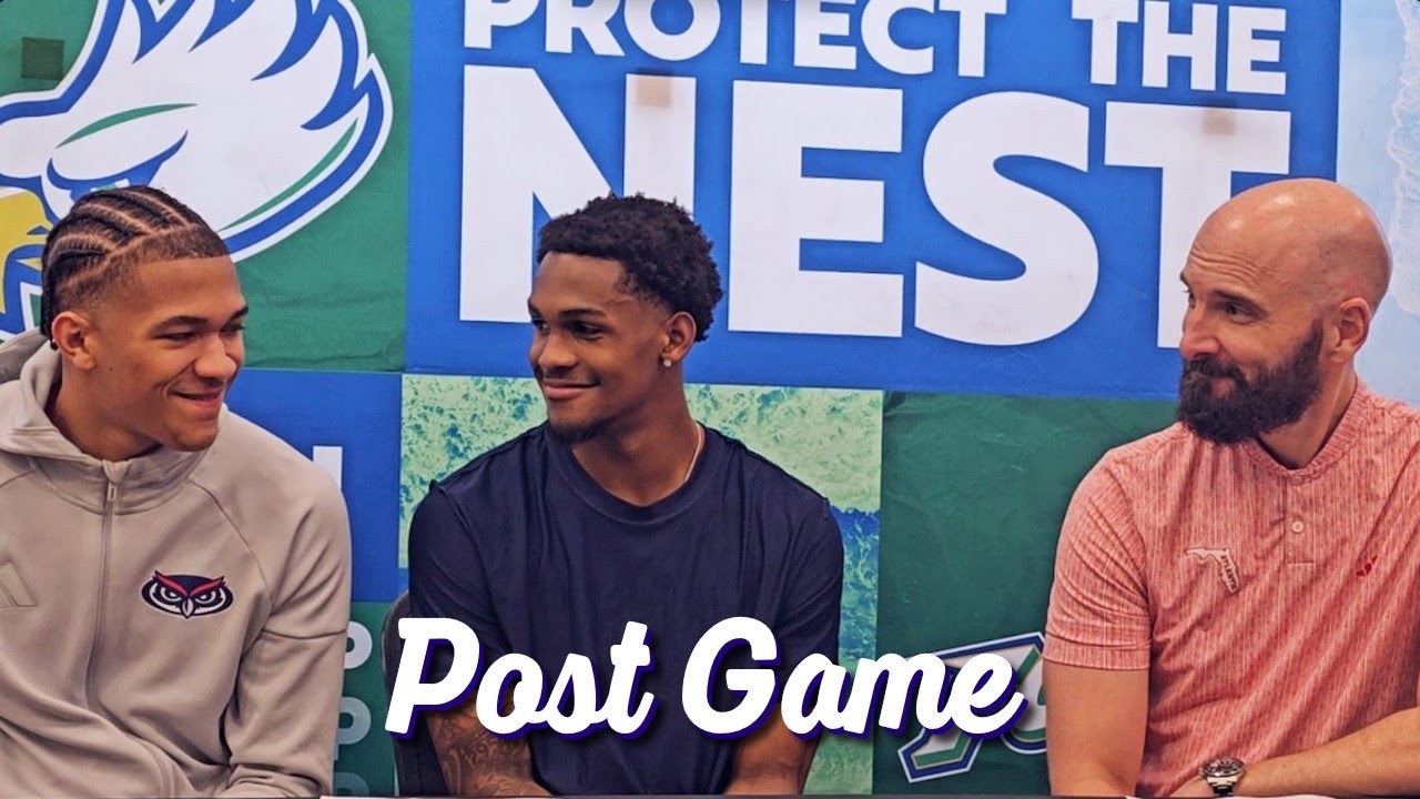 OWLS WIN FGCU FAU Post Game Coach John Jakus Devin Vanterpool Josiah Parker Dec 7, 2025 Alico Arena