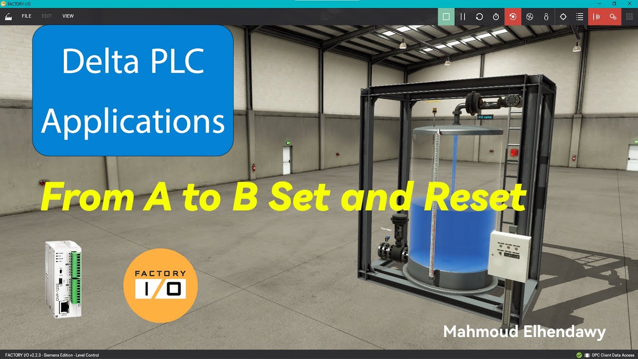 04- Factory IO with Delta PLC (From A to B Set and Reset) - YouTube