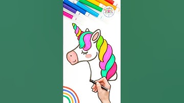 Cute Unicorn Drawing | How to Draw Unicorn Head 🌈 🦄⭐ #drawing #unicorn