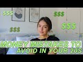 MONEY MISTAKES TO AVOID IN YOUR 20S