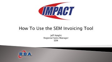 2020 08 How To Use the SEM Invoicing Tool