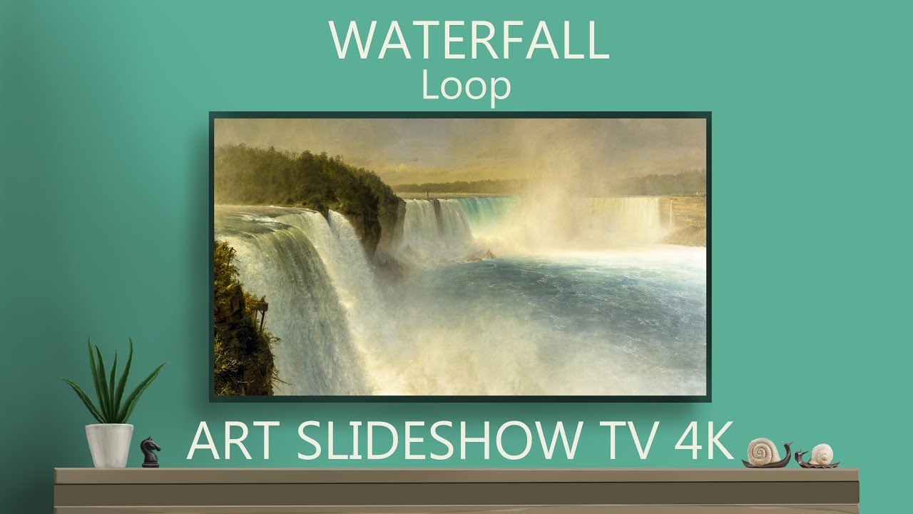 Waterfall loop | Vintage art slideshow | 4K Paintings | TV screensaver