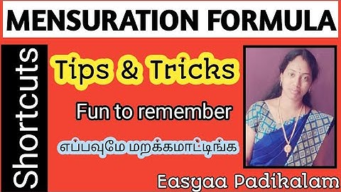 10th Maths - Mensuration formula - trick - easy way