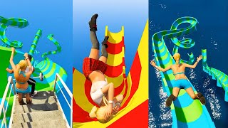 1 Hour of Funny Tracey Water Slides (Best Levels)