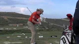 Miguel Angel Jimenez - Golf Swing, Down the line, High Speed, Slow Motion.