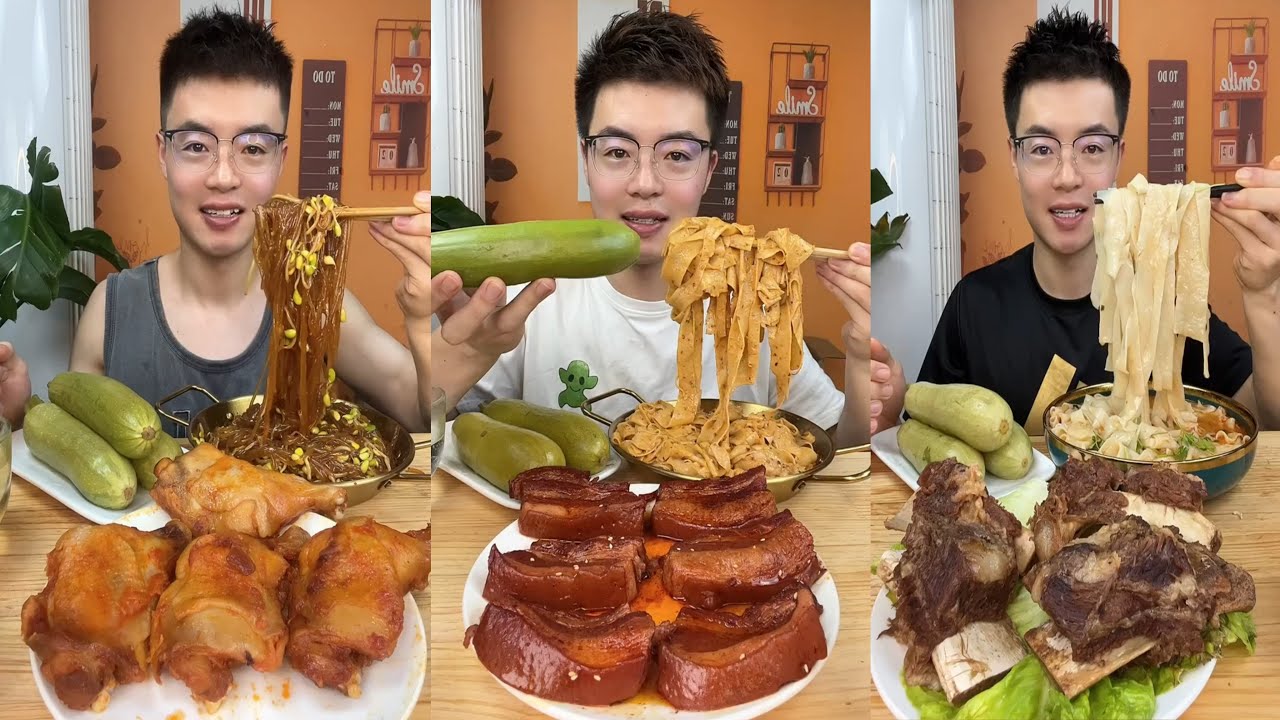 【ASMR】【MUKBANG】SPICY BRAISED PORK BELLY | EATING SHOW | CHINESE MUKBANG |食 ベ吃播 FANG ASMR #咀嚼音 #46