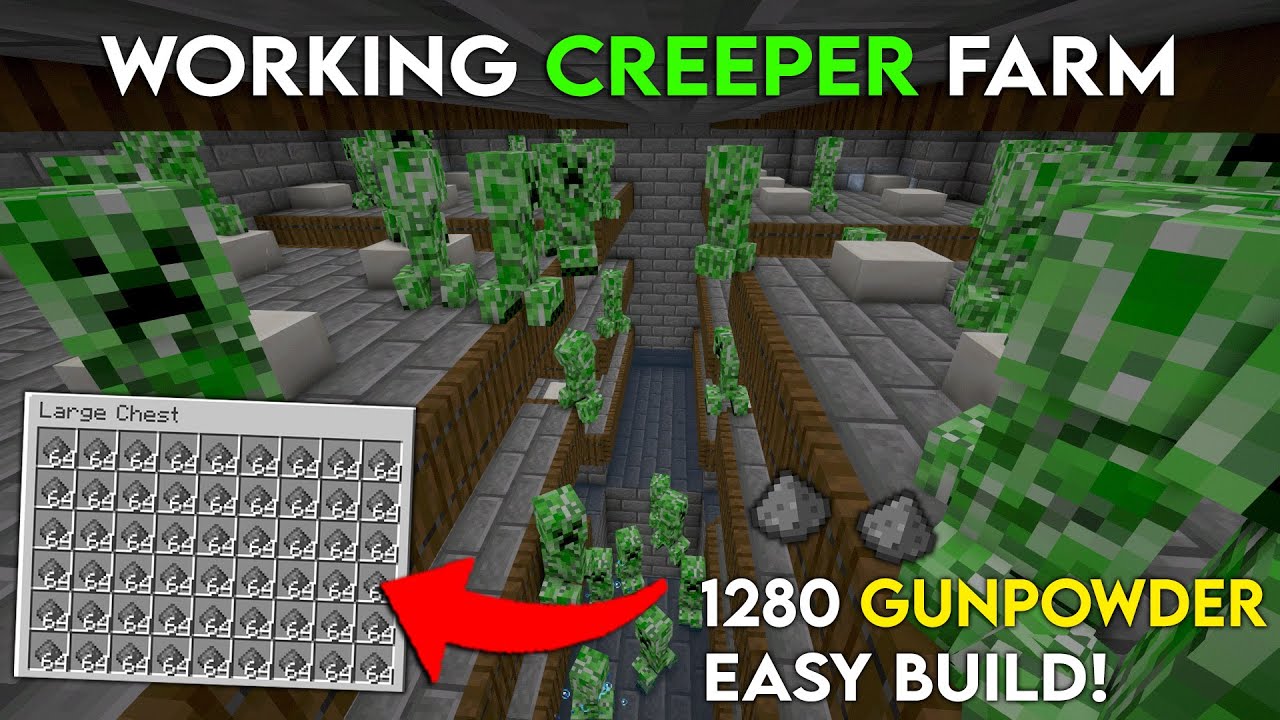 How to Make Working Creeper Farm in Minecraft 1.20 | 20 Stacks ...