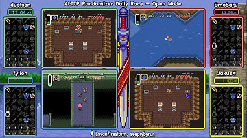dustsen vs EmoSaru vs fylion vs JaxusX, Open Mode. ALTTP Randomizer Daily Race