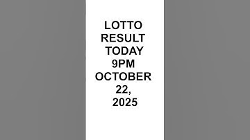 Lotto Result Today 9pm OCTOBER 22, 2025 #lottoresultstoday