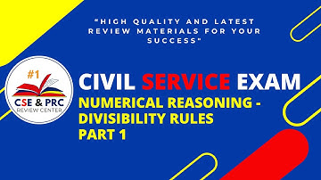 Civil Service Exam Drill for 2024 (NUMERICAL REASONING Divisibility Rules Part 1)