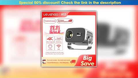 Best VEVSHAO A12 Projector Mini Portable  LED Video Android 13.0 WIFI 6 Mirror SmartPhone for 1080P