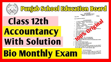 PSEB 12th class paper Accountancy | paper accounts for 12th class