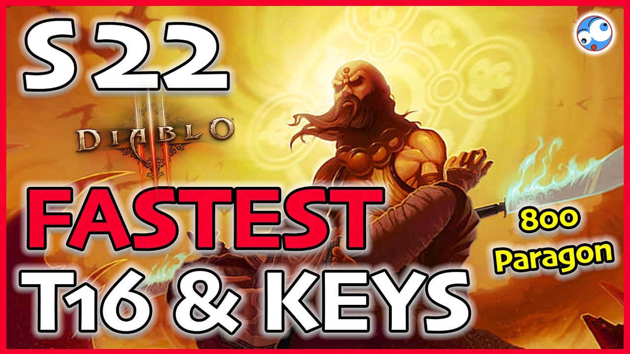 Diablo 3 Season 22 Fastest Key Farmer Sunwuko Wave of Light Monk T16