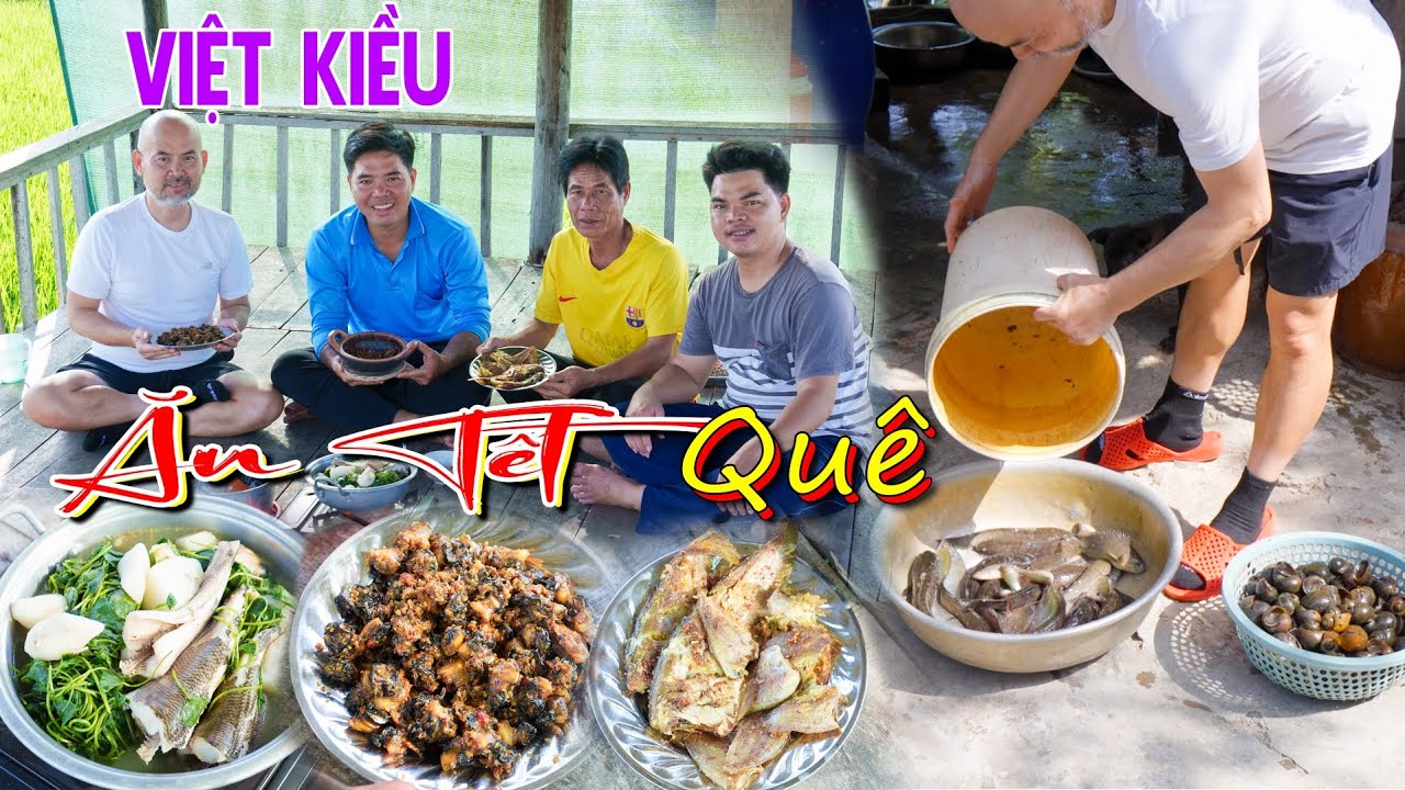 Việt Kiều về quê Ăn Tết, trải nghiệm bắt cá, đào khoai nấu món lần đầu ăn trong đời