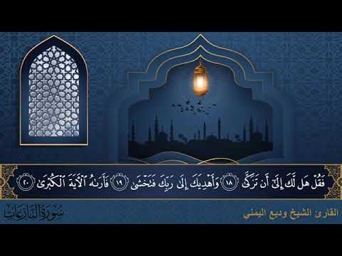 سورة النازعات مكتوبة للقارئ الشيخ وديع اليمني المصحف المرتل كاملا