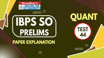 IBPS SO PRELIMS 2021 MOCK TEST NO-44 | QUANTITATIVE APTITUDE | PRACTICE SET WITH SHORT TRICKS