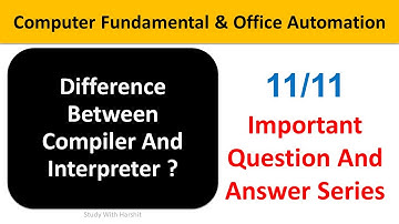 BCA 103 Computer Fundamental & Office Automation Q&A Series 11/11 | Compiler V/S Interpreter | BCA