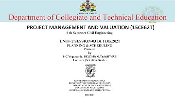 Unit-02 Session-03 Construction Project Management and Valuation by BC Yogananda, GPT Kushalnagar