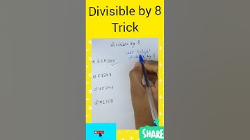 divisible by 8 rule|divisible by 8|divisibility rule of 8 with in 2 second#s.k.shorts#mathshorts