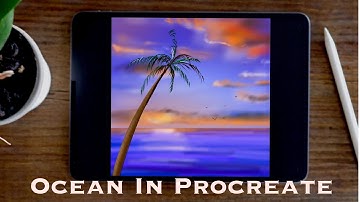 How to draw Ocean Palm Tree in Procreate |iPad Painting Tutorial | Paint with Basic Brushes |The Pro