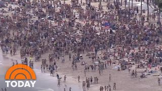 For days we’ve heard health officials warning us to stay inside and
avoid large groups, but many younger people seem be ignoring their
advice. nbc’s kerry...