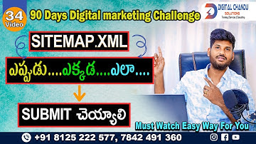 How To Submit Sitemap For Website In Telugu | 90 Days Digital Marketing Challenge