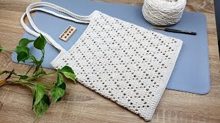 Super Easy DIY Crochet Bag | Crochet Shoulder Bag | Net Bag Crochet Tutorial | ViVi Berry Crochet screenshot 3