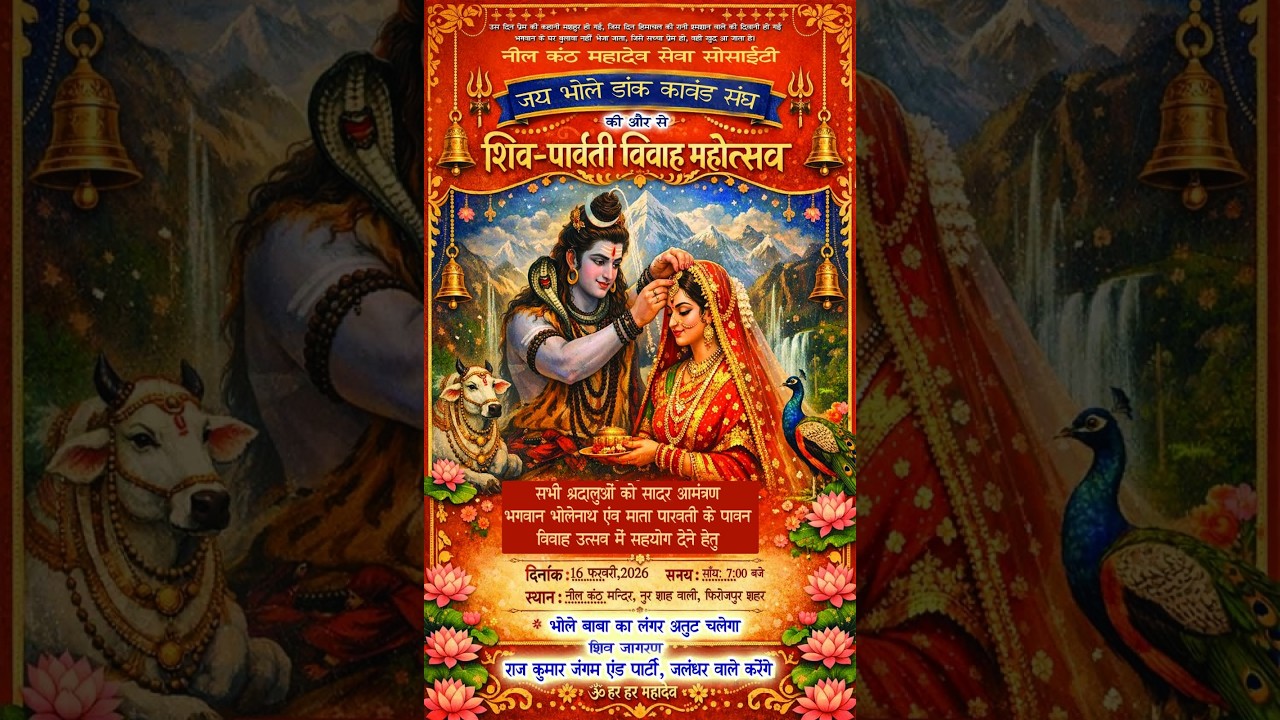 Live Jai Bhole Danka Kanwar Sanghpresents shiv parvati vivah mahatsav Yug Production Mb 9888027304