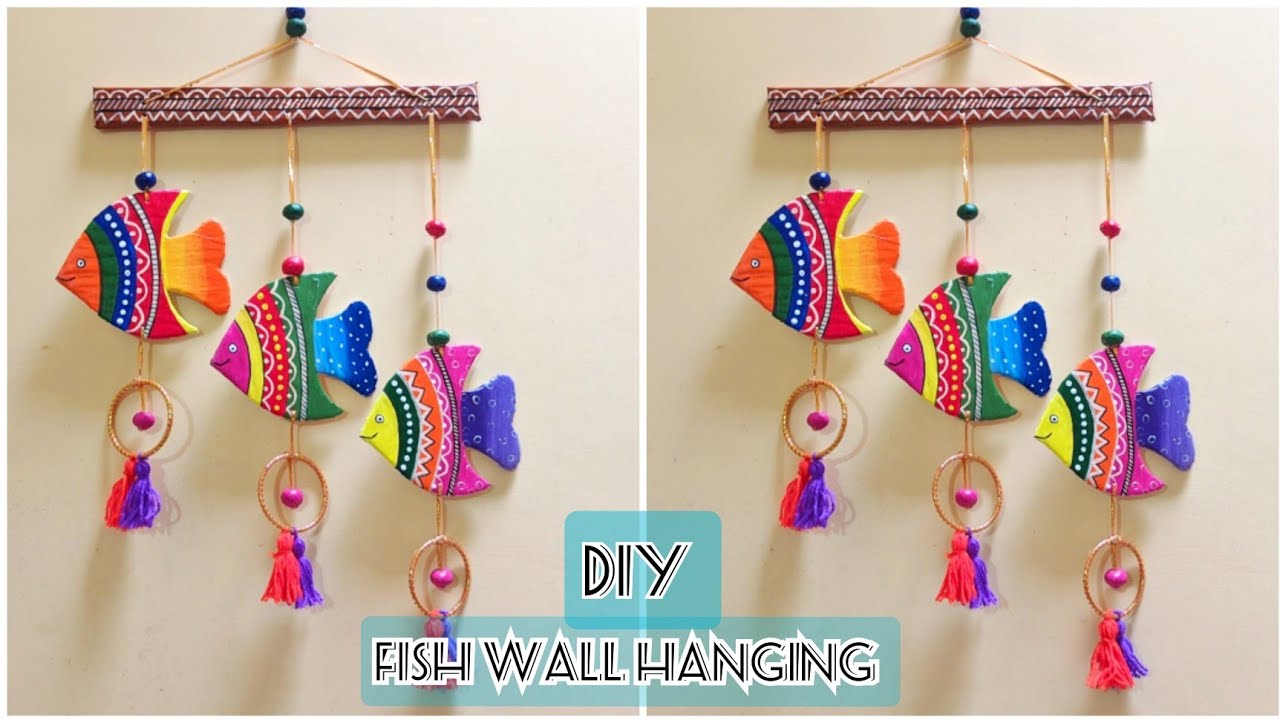 Fish wall hanging using cardboard Easy DIY Craft for Home Decor