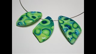 Shimmery polymer clay pendant