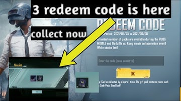 Enter the code to claim a pack event | 3 redeem code is here  | pubg mobile India