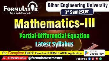 Day-03 Mathematics-III PDE Lecture | BEU 3rd Sem | New Syllabus