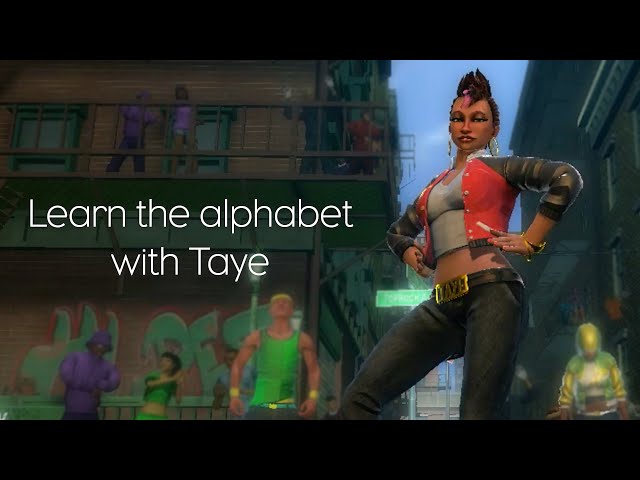 Learn the alphabet with Taye class=