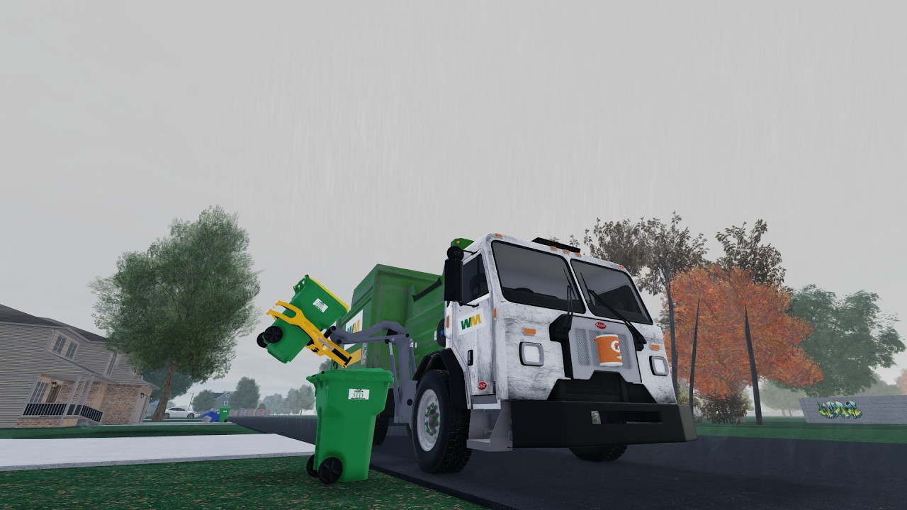 Roblox Garbage Trucks | WM Auto Reach | Stormy Day | On Rec