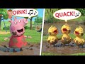 Five Little Ducklings with Peppa Pig explore Old MacDonald Farmland