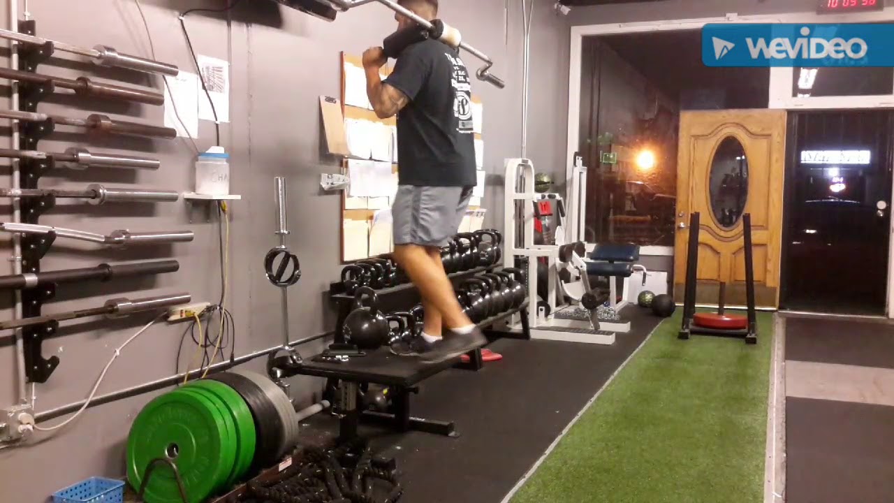 safety bar single leg step up - YouTube