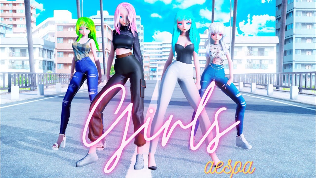 [MMD] Miku.Haku.Luka.Gumi - aespa 에스파 'Girls' + MODELS DL