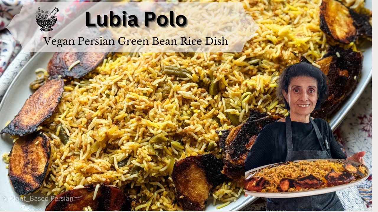 Vegan Lubia Polo | Persian Green Bean & Rice Recipe