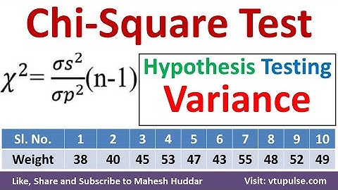 Chi-Square Test to Compare Variance of the Distribution Hypothesis Test of Variance by Mahesh Huddar