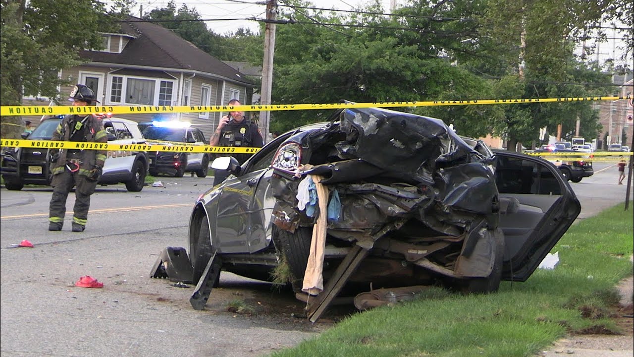 Paterson NJ Fire Dept operating at a Serious Accident Chamberlain Ave & Burlington Ave Sat 7/8