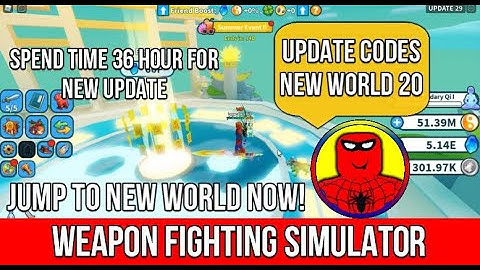 New Update Codes World 20 Weapon Fighting Simulator Roblox | make better new Weapons