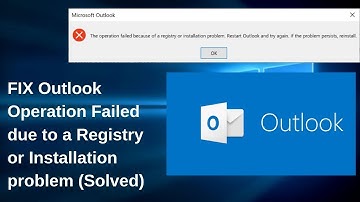 Microsoft Outlook Error Message at Opening || The operation failed due to an installation problem