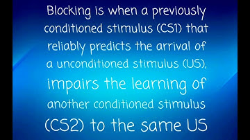 Classical conditioning: Blocking