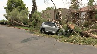 Storm damage tears down stairwell, forcing people from their homes