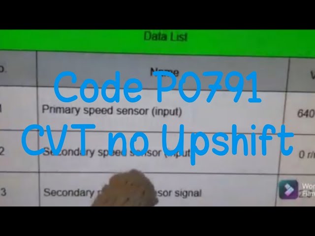 Code P0791 Continues Variable Transmission No Upshift